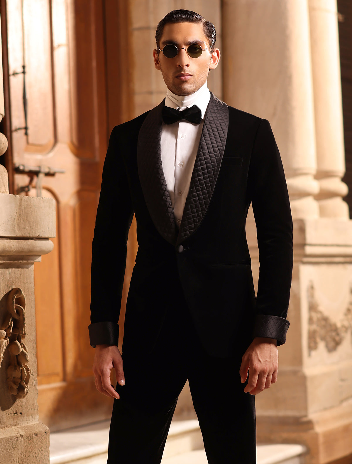 BLACK VELVET TUXEDO JACKET – Ismail Farid Pakistan