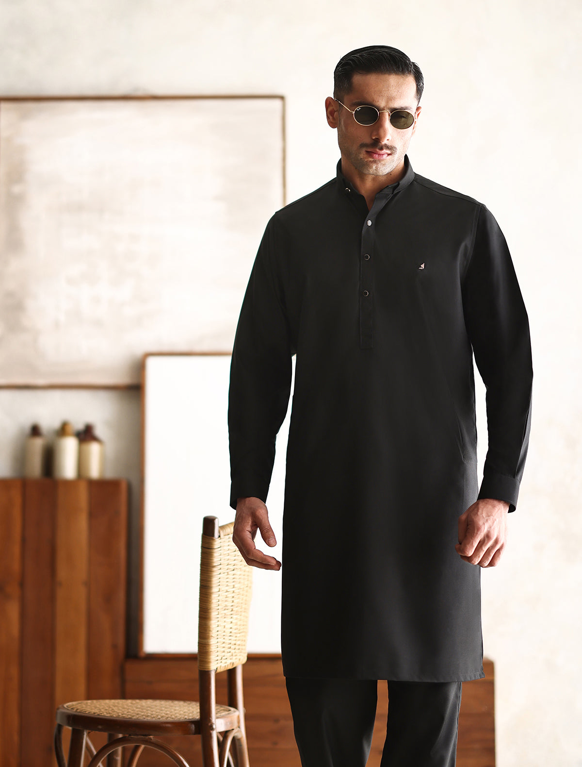 kurta pajama dress BLACK TEXTURED KURTA PAJAMA – Ismail Farid