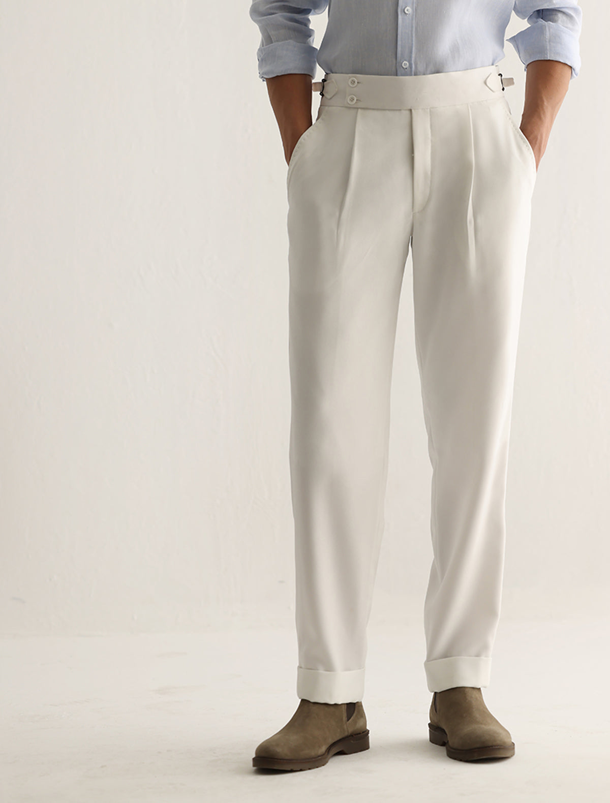 OFF-WHITE HIGH WAISTED PANTS Ismail Farid OFF-WHITE HIGH WAISTED PANTS Ismail Farid
