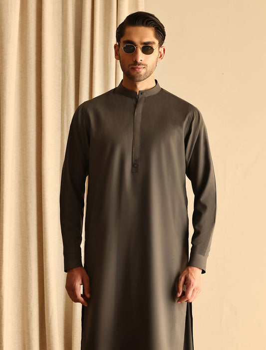 LIGHT TAUPE TEXTURED KAMEEZ SHALWAR