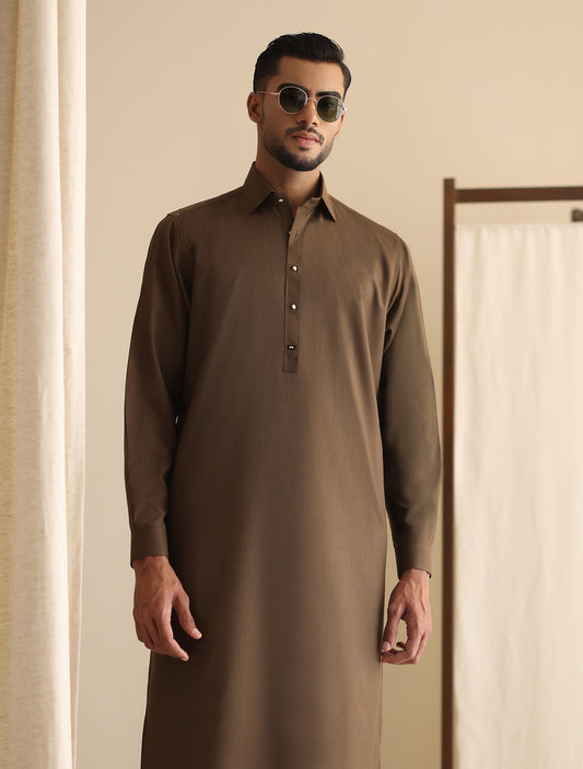 TAN TEXTURED KAMEEZ SHALWAR