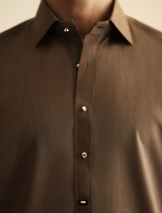 TAN TEXTURED KAMEEZ SHALWAR