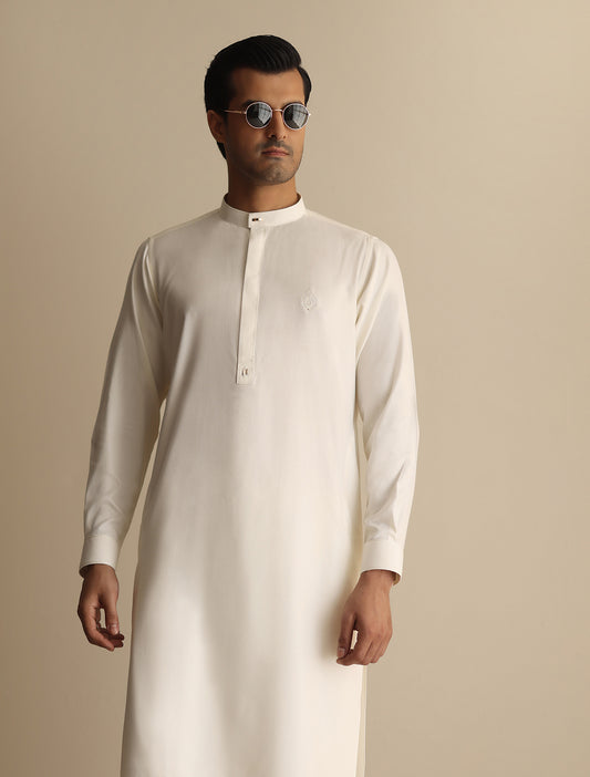 OFF-WHITE MONOGRAM DETAILED KAMEEZ SHALWAR