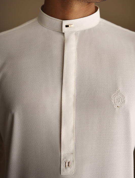 OFF-WHITE MONOGRAM DETAILED KAMEEZ SHALWAR