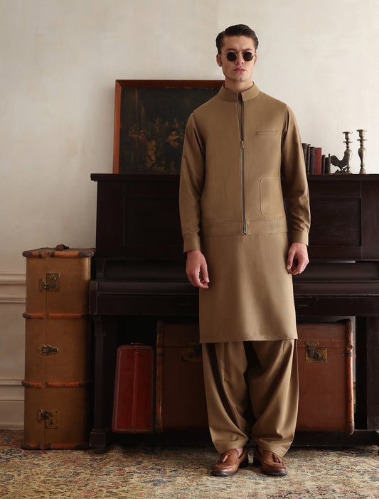 BEIGE DESIGNER WAISTCOAT