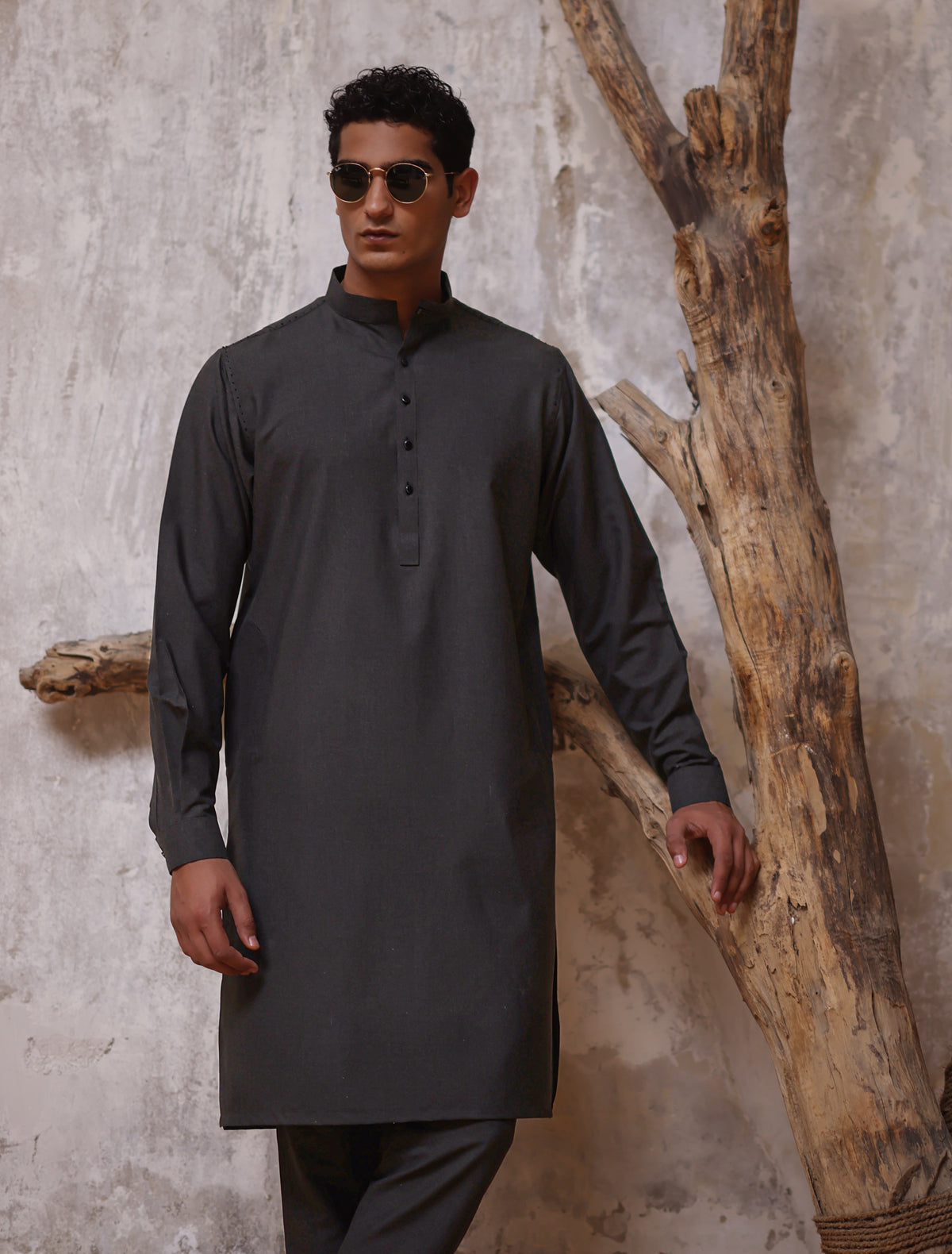 Gray kurta black pajama new arrivals