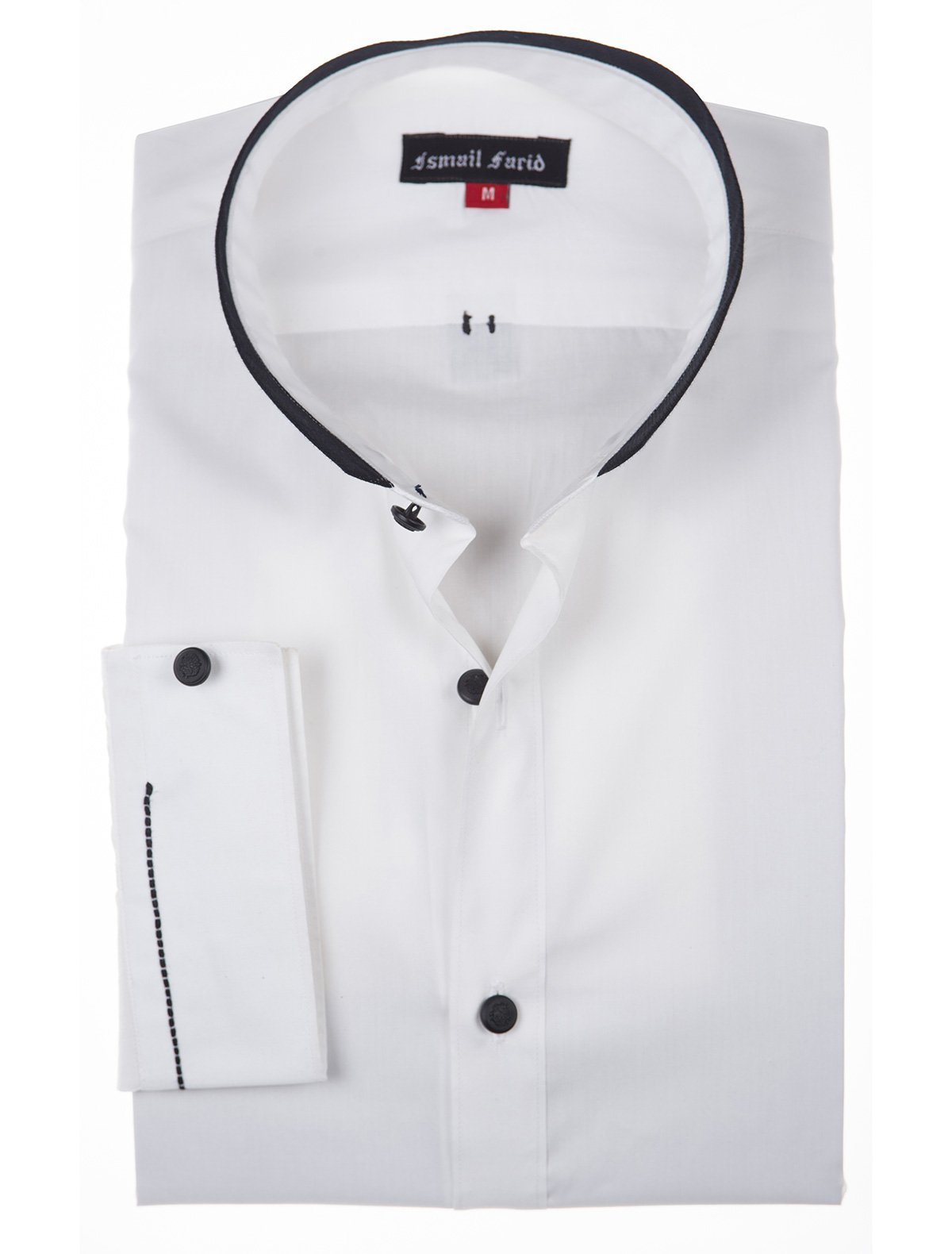 white dress shirt with black buttons CRISP WHITE SHIRT – Ismail Farid
