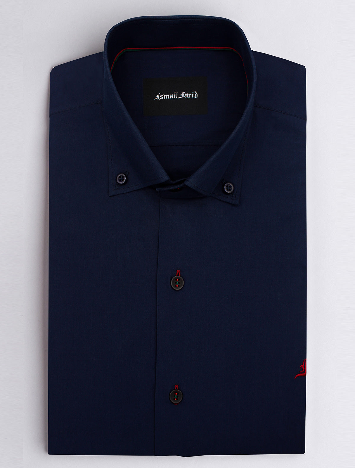 NAVY BLUE BUTTON DOWN SHIRT Ismail Farid NAVY BLUE BUTTON DOWN SHIRT Ismail Farid