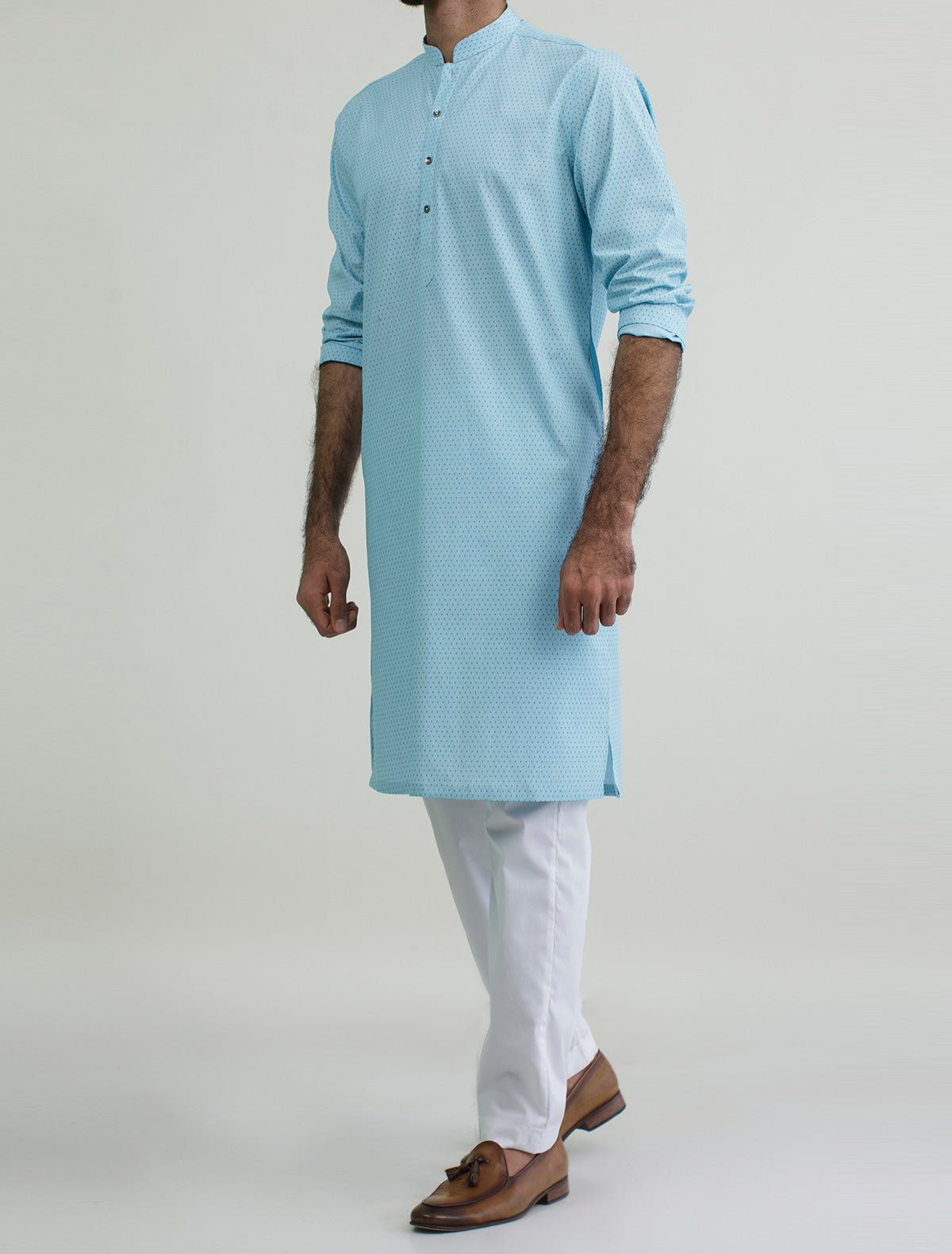 LIGHT BLUE PRINTED KURTA Ismail Farid Pakistan