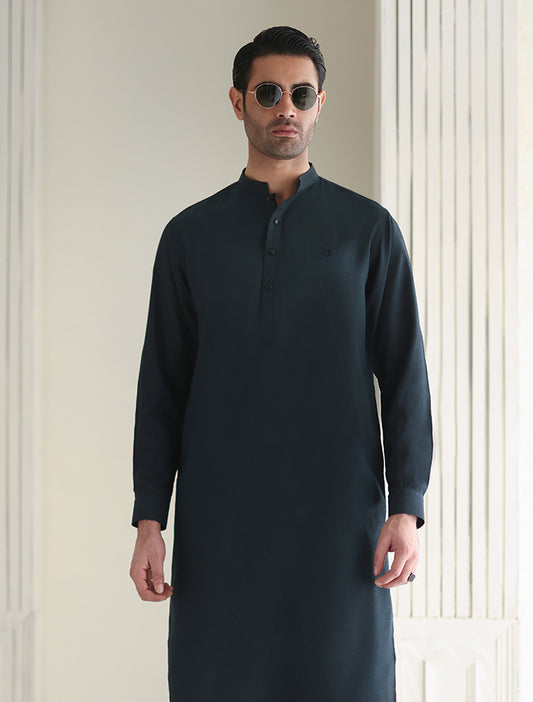 TEAL TEXTURED KAMEEZ SHALWAR