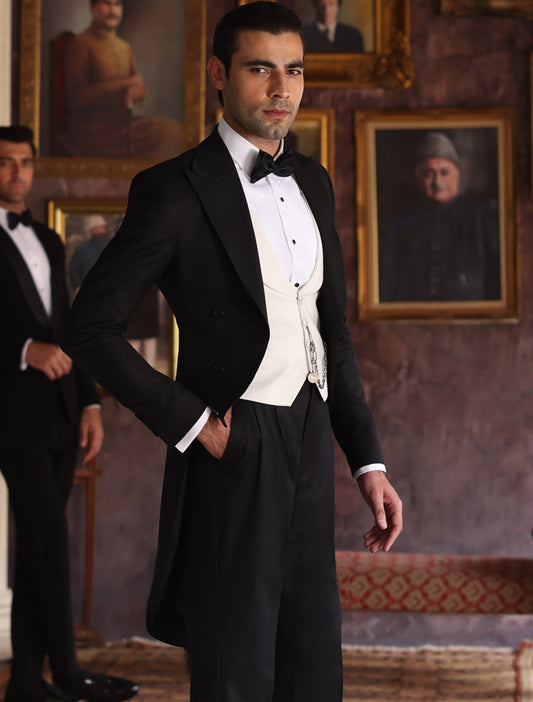 BLACK TAIL COAT TUXEDO SUIT