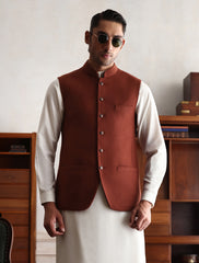 RUST TWEED WAISTCOAT