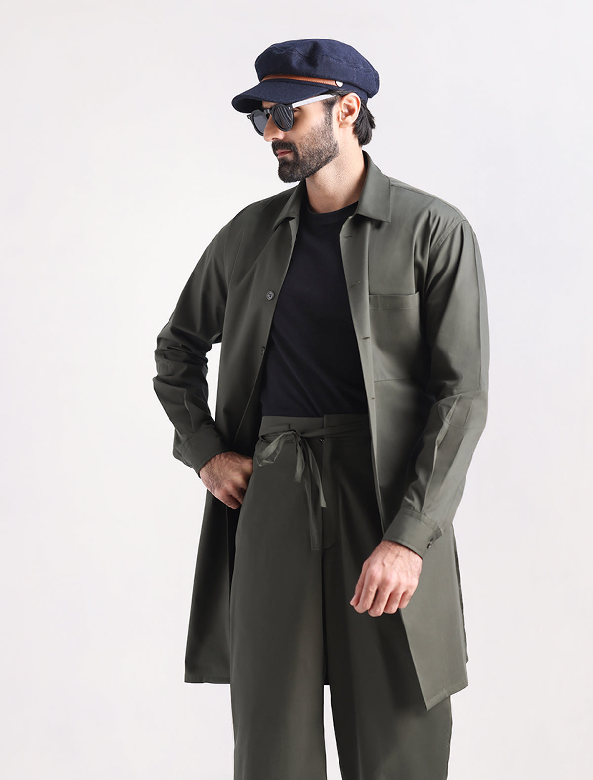 GREEN DESIGNER KURTA WITH FARSHI PAJAMA