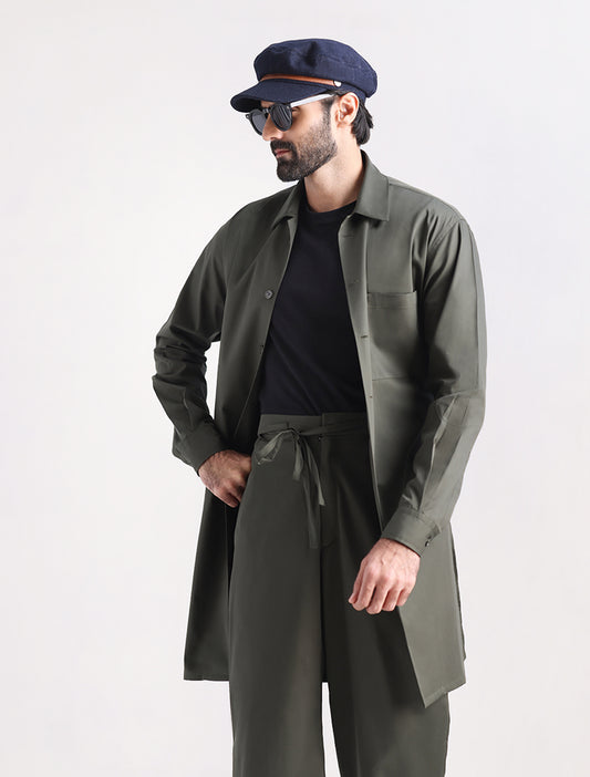 GREEN DESIGNER KURTA WITH FARSHI PAJAMA