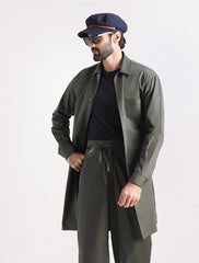 GREEN DESIGNER KURTA WITH FARSHI PAJAMA