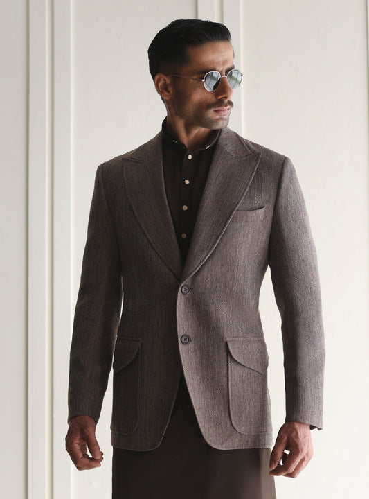 BROWN TWO BUTTONS BLAZER