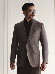 BROWN TWO BUTTONS BLAZER