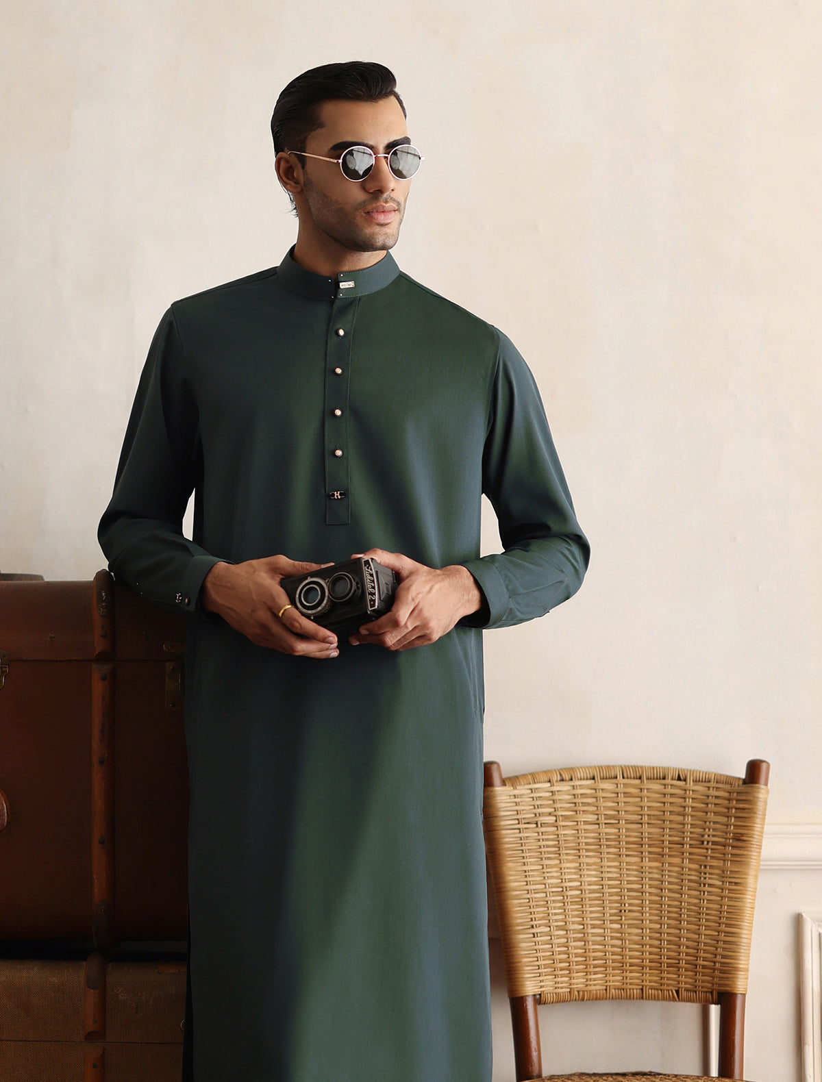 GREEN ACCESSORY DETAILED - LIMITED EDITION KAMEEZ SHALWAR