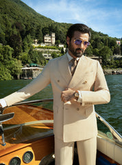 BEIGE DOUBLE BREASTED SUIT