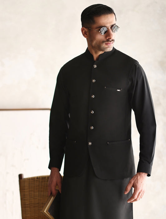 BLACK CLASSIC WAISTCOAT