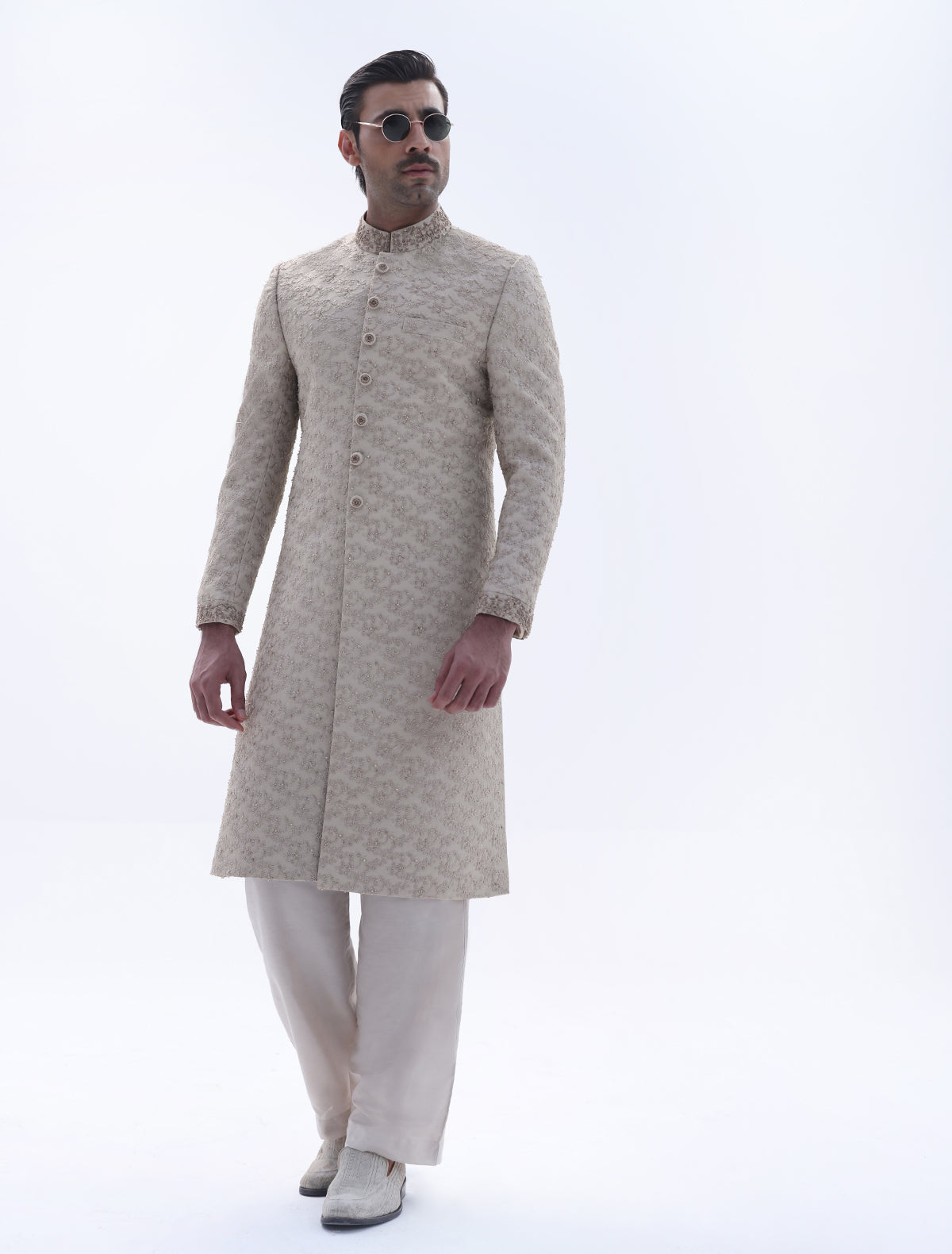 IVORY HEAVY EMBROIDERED SHERWANI