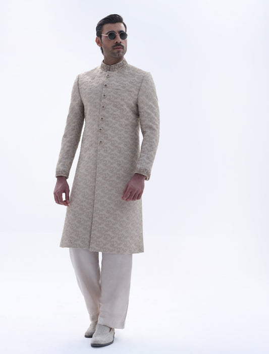 IVORY HEAVY EMBROIDERED SHERWANI
