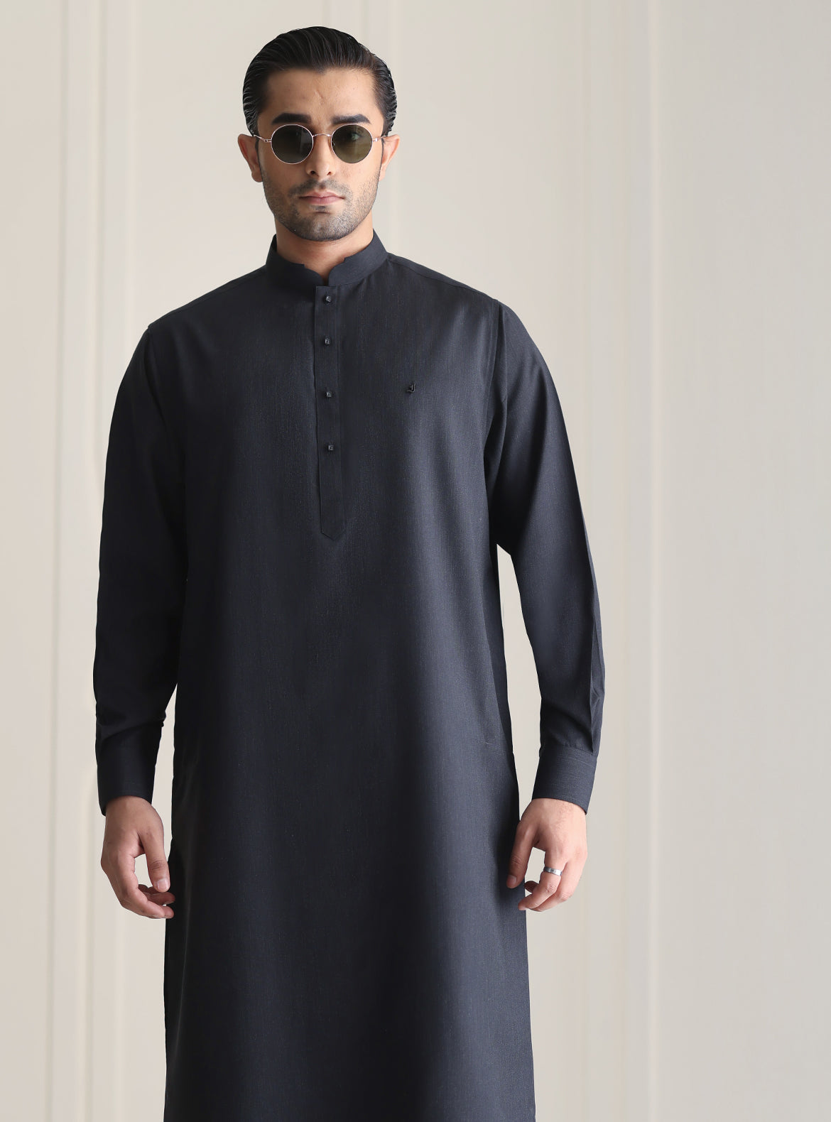 GRAY TEXTURED KAMEEZ SHALWAR