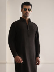 BROWN TEXTURED DESIGNER KAMEEZ SHALWAR