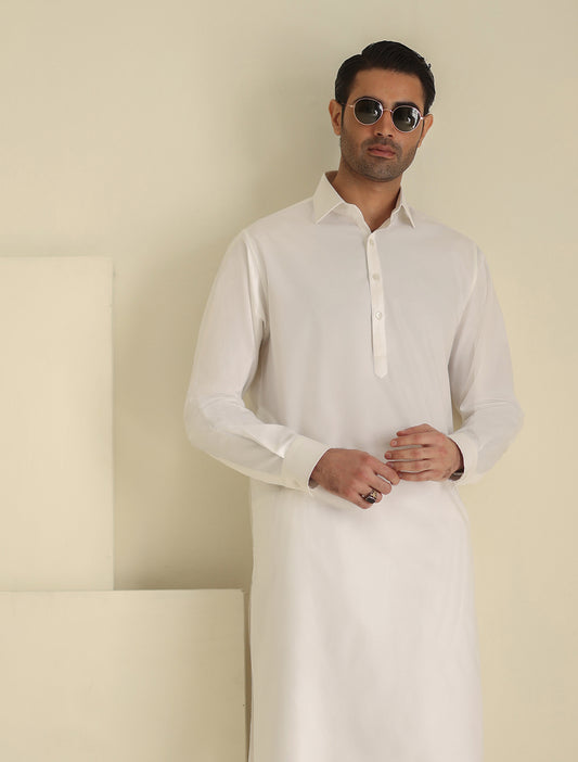 WHITE CLASSIC KAMEEZ SHALWAR