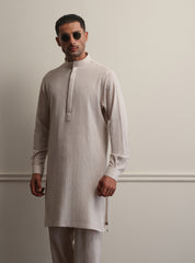 BEIGE TEXTURED LOOSE FIT KURTA PAJAMA