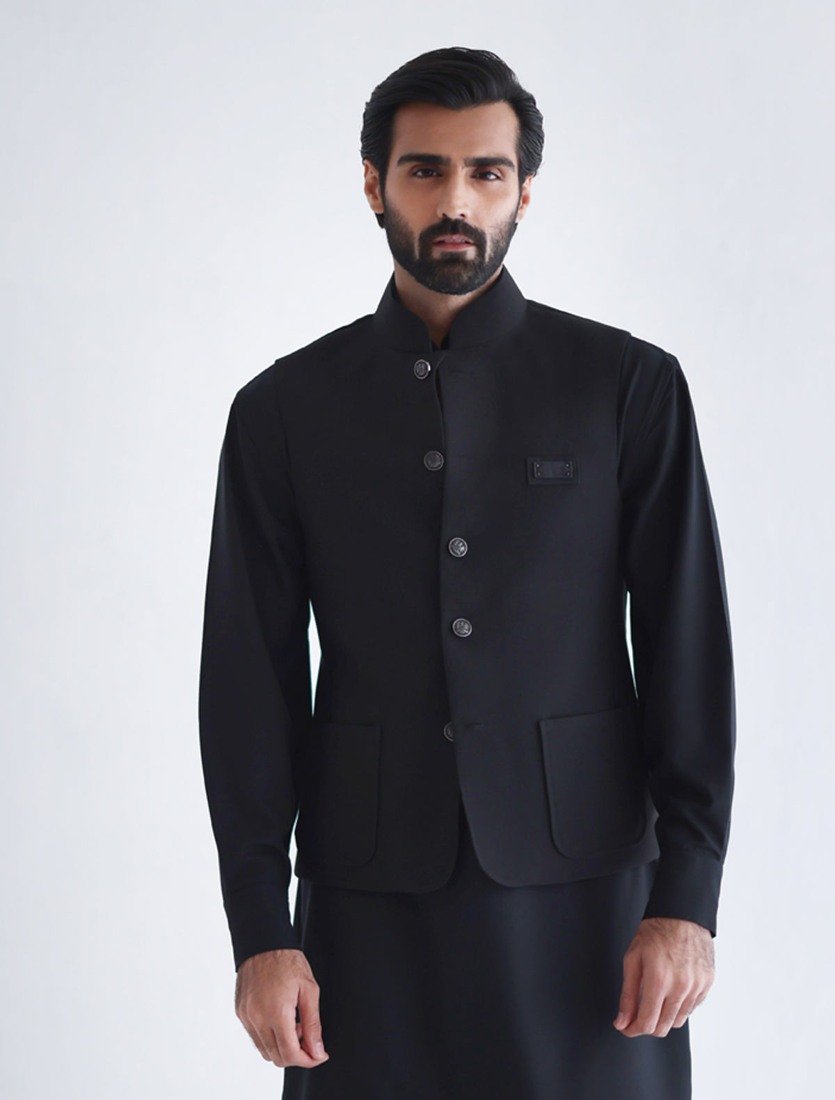 BLACK WAISTCOAT – Ismail Farid Pakistan