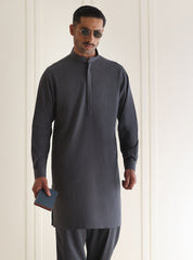GRAY  TEXTURED LOOSE FIT KURTA PAJAMA
