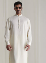 CREAM – OXFORD TEXTURED KAMEEZ SHALWAR