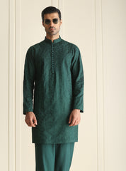 GREEN EMBROIDERED KURTA