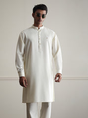 CREAM TEXTURED KURTA PAJAMA