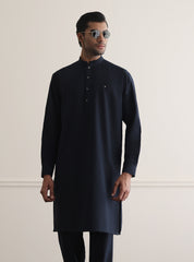 BLUE TEXTURED KURTA PAJAMA