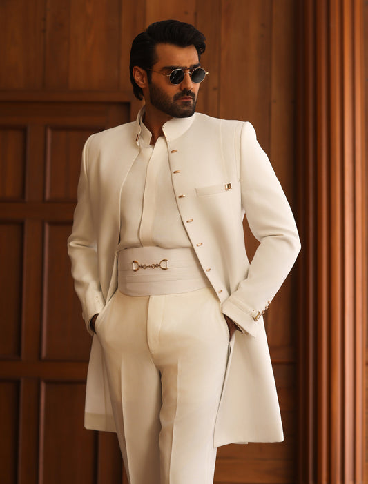 OFF-WHITE OPEN SHERWANI