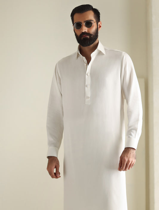 PEARL WHITE APPLIQUE KAMEEZ SHALWAR