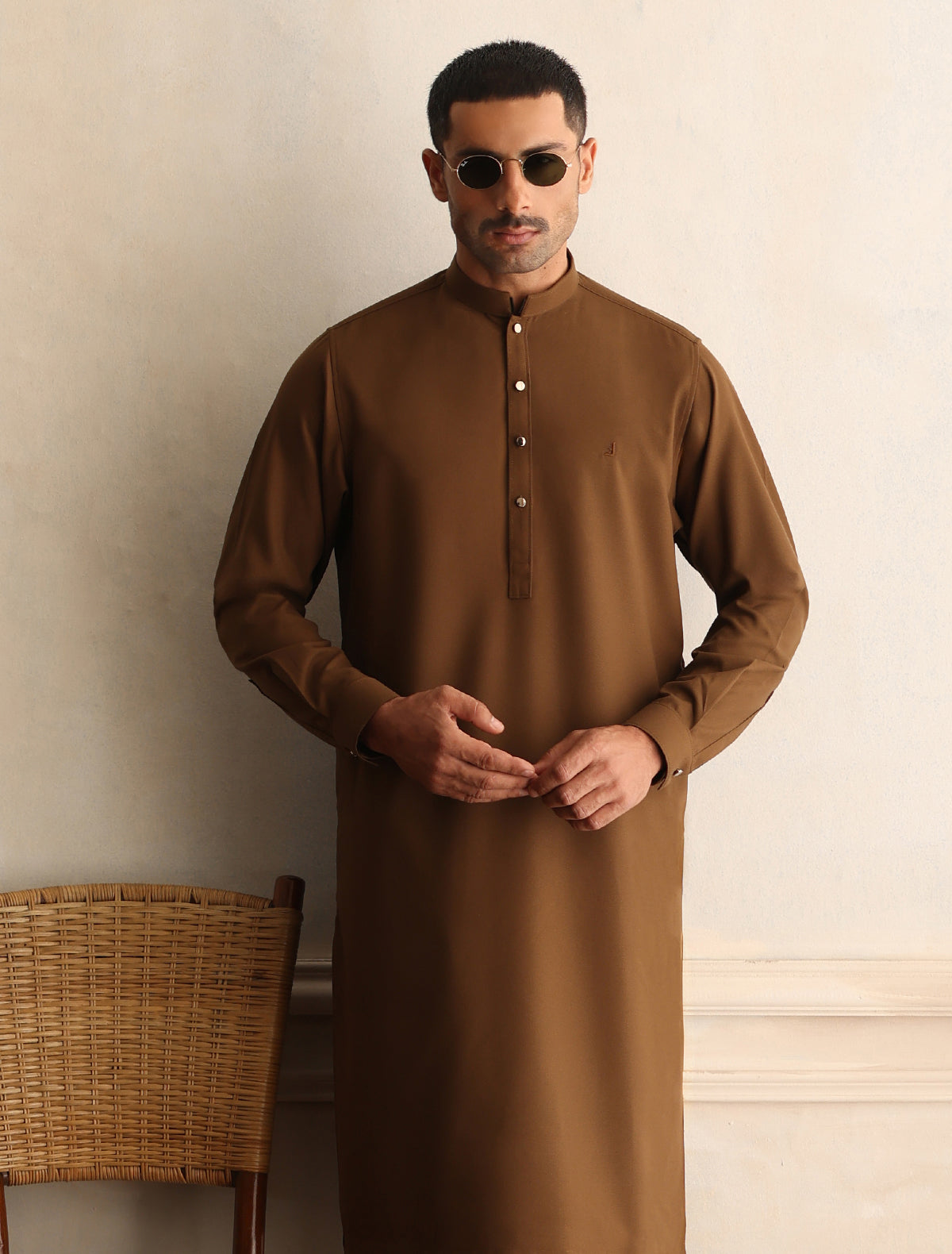 DARK TAN KAMEEZ SHALWAR