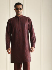 PURPLE EMBROIDERED KURTA PAJAMA