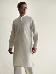 OFF-WHITE EMBROIDERED KURTA