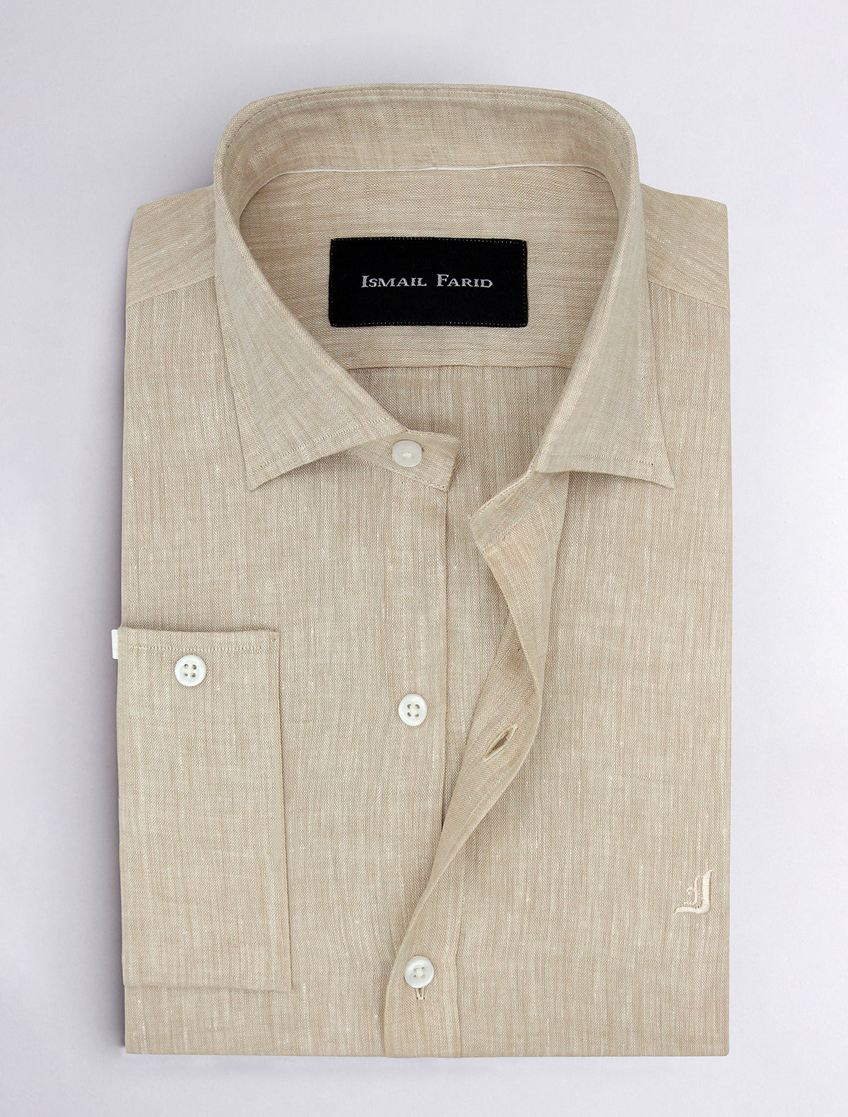 beige color button up shirt