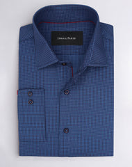 NAVY BOX PATTERN SHIRT