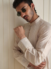 BEIGE EMBROIDERED KURTA