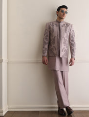 LIGHT PURPLE HAND EMBROIDERED PRINCE COAT