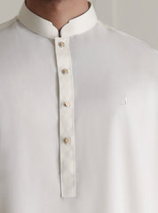 CREAM – OXFORD TEXTURED KAMEEZ SHALWAR
