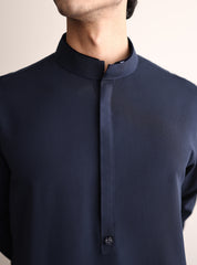 BLUE TEXTURED KAMEEZ SHALWAR