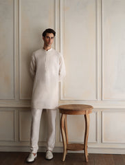OFF-WHITE COTTON SILK KURTA PAJAMA