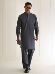 GRAY  TEXTURED LOOSE FIT KURTA PAJAMA