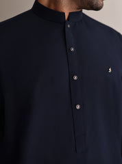 BLUE TEXTURED KURTA PAJAMA